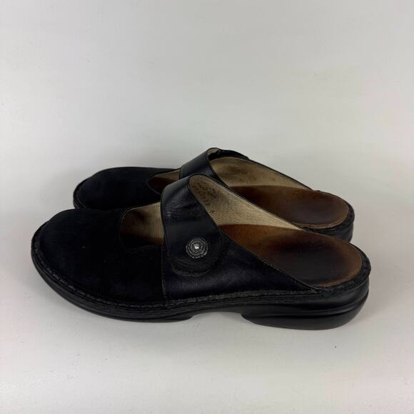 Finn Comfort Asinara Clogs Women's 10 Black Leather Slip-On Adjustable Strap - Picture 5 of 9